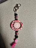 Large Pink flower keychain