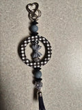 Black and Grey bow keychain