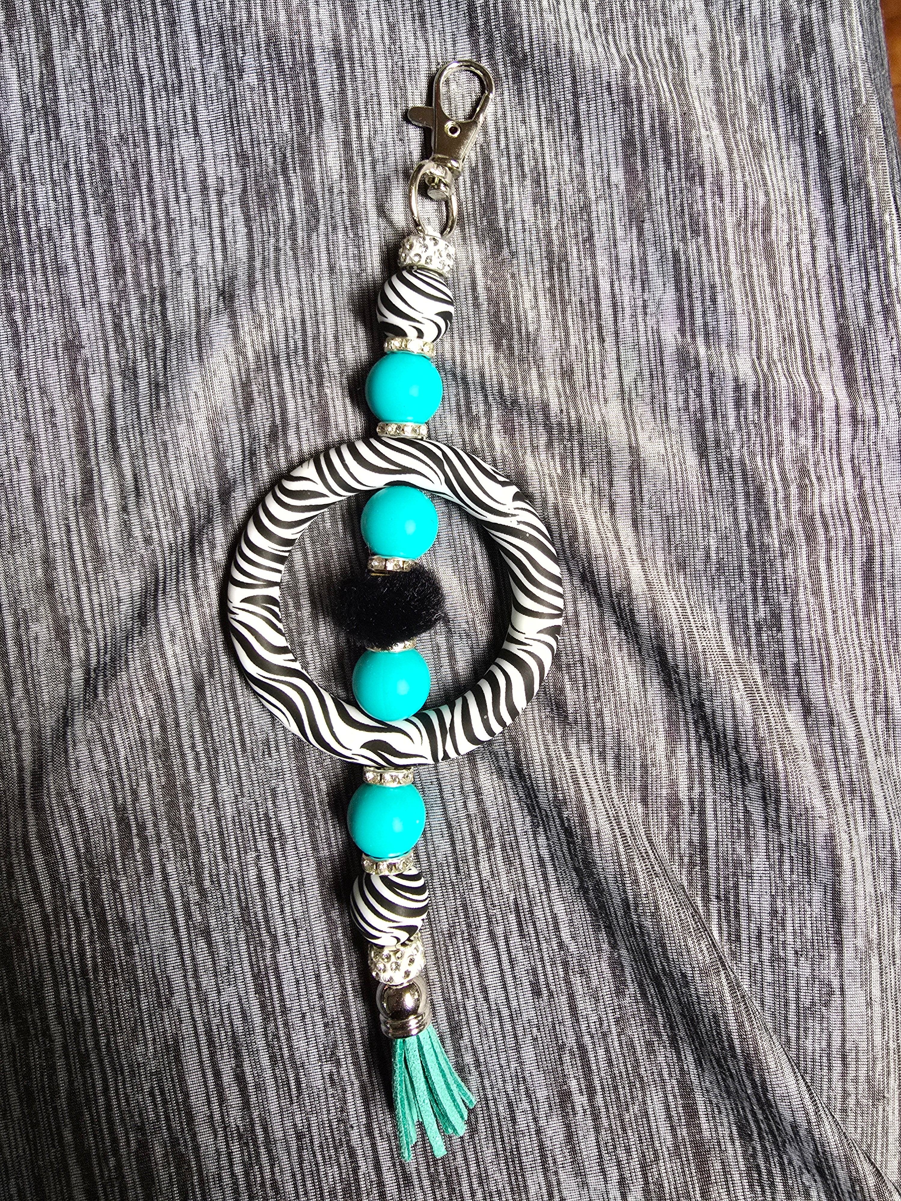 Zebra print keychain