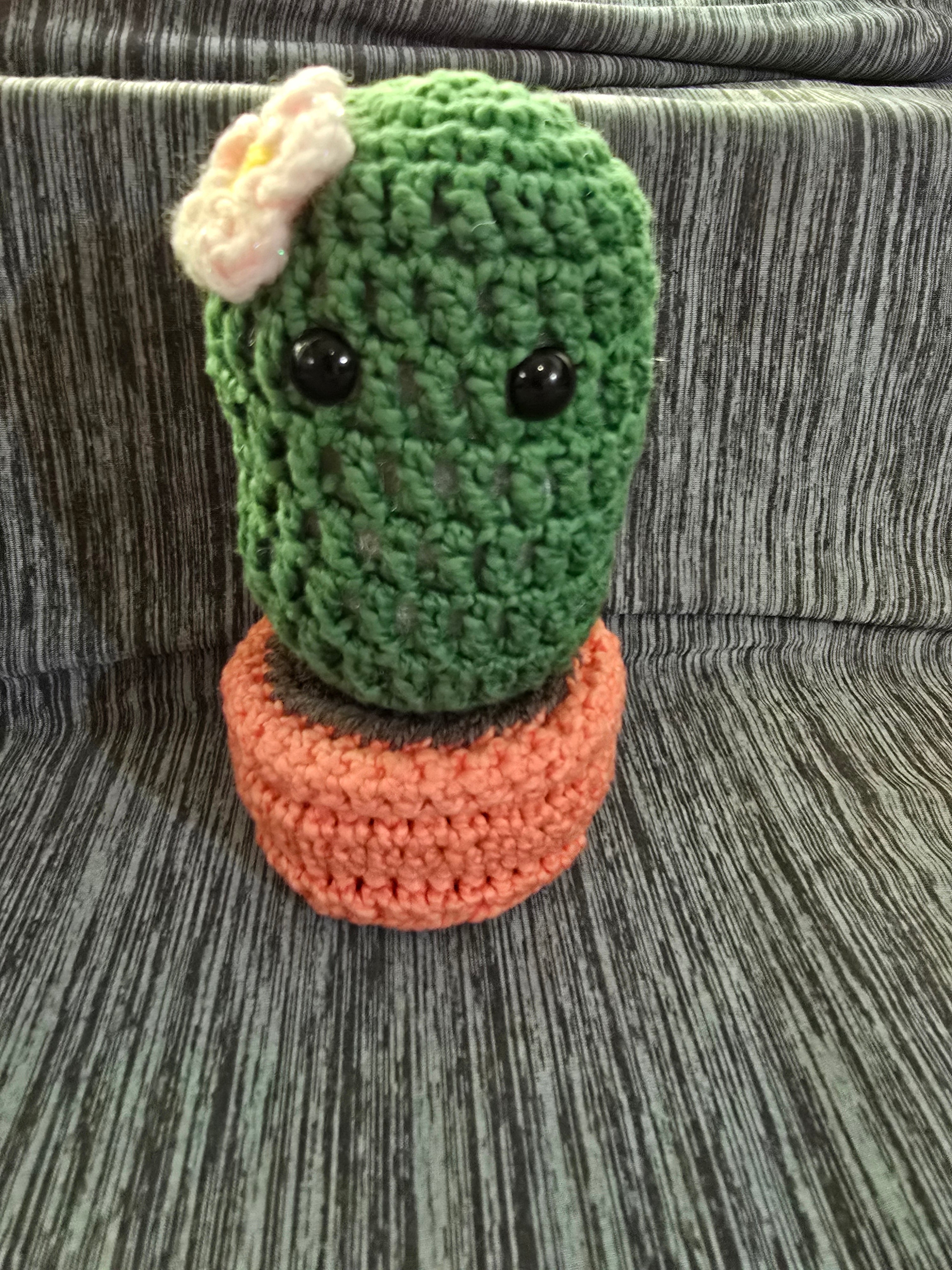 Potted crocheted cactus