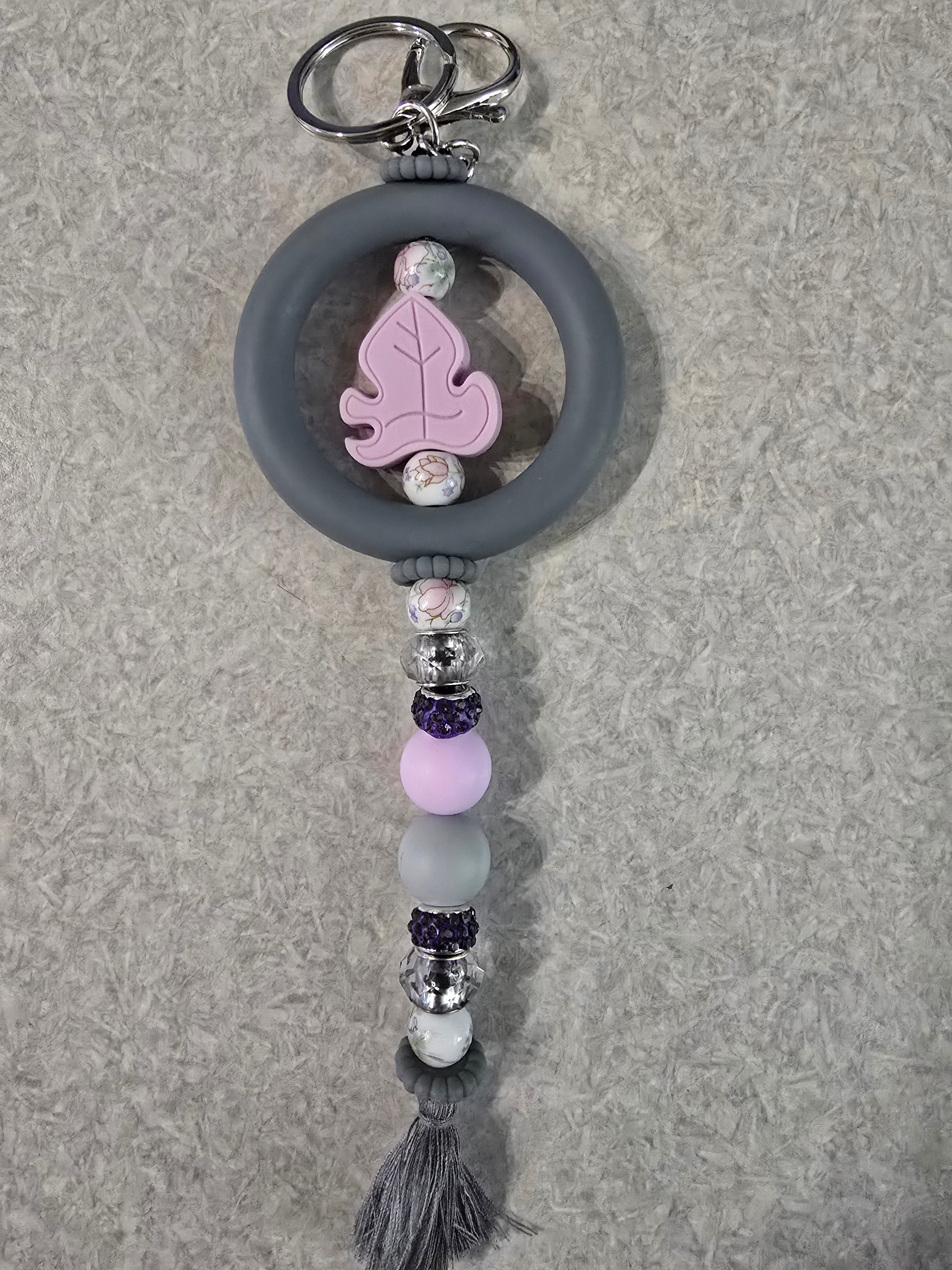 Purple leaf keychain