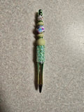 Green sparkle beaded pen