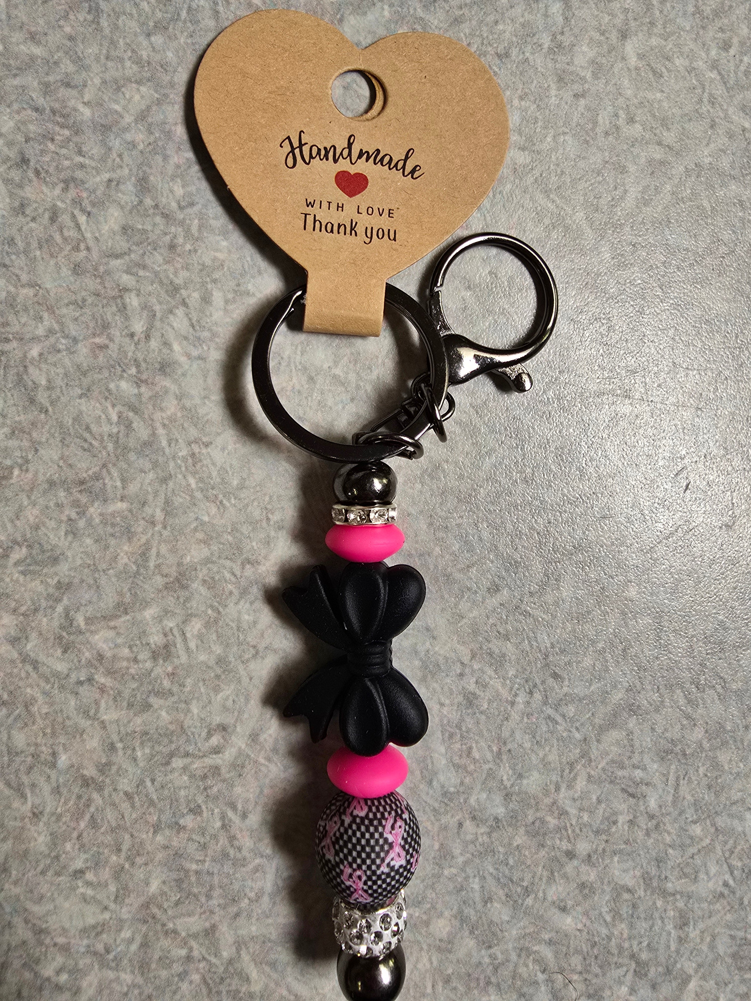 Black bow keychain
