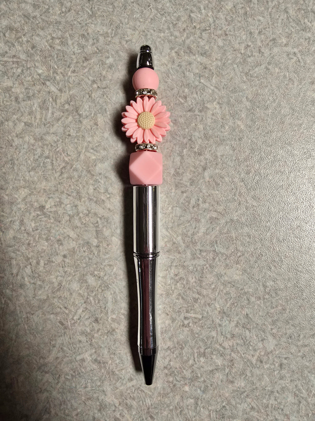 Pink flower beaded pen