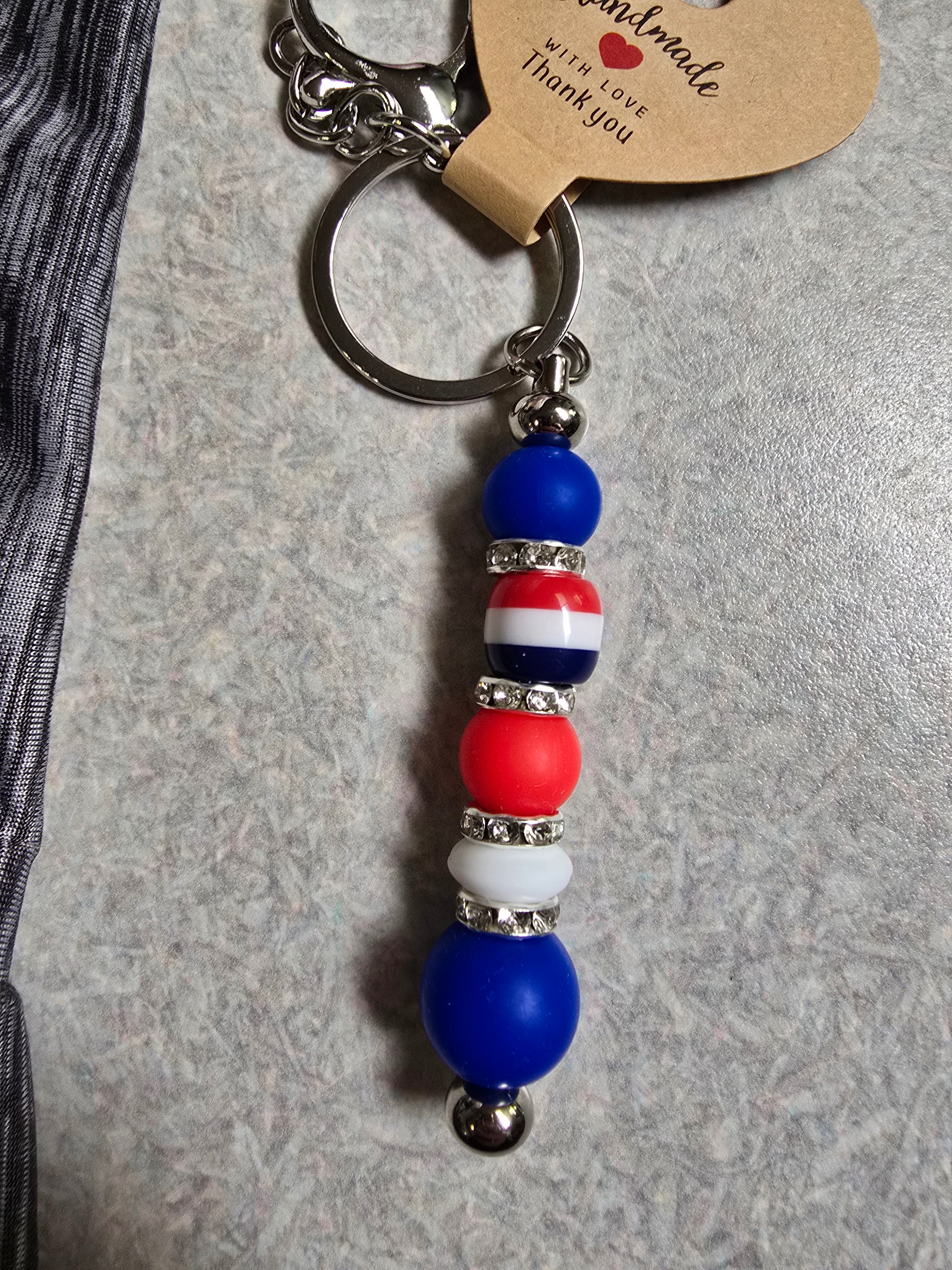 Red,white, and blue keychain