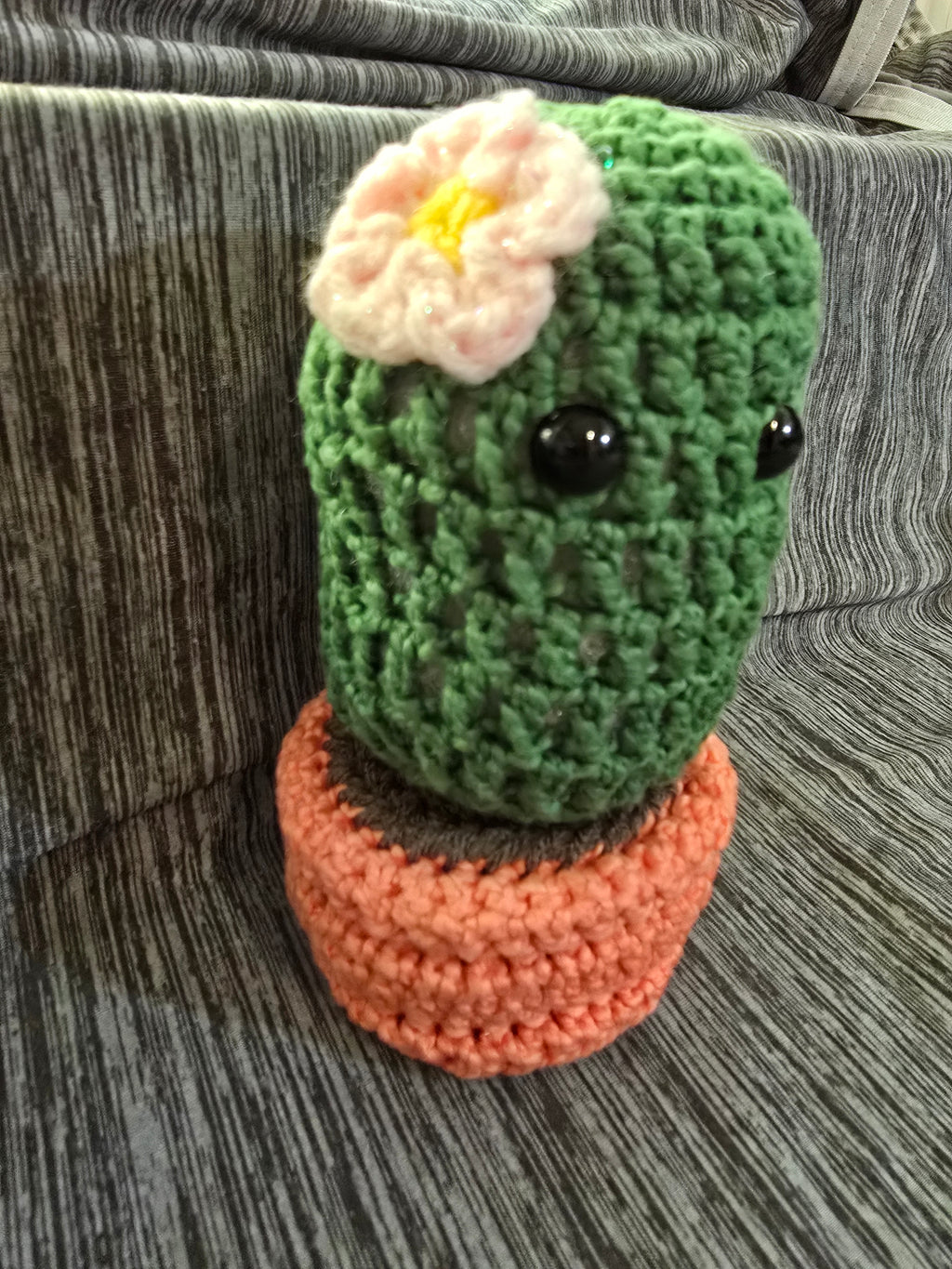 Potted crocheted cactus