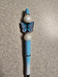 Butterfly blue beaded pen