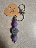 Grey rose keychain