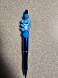 Blue bear beaded pen