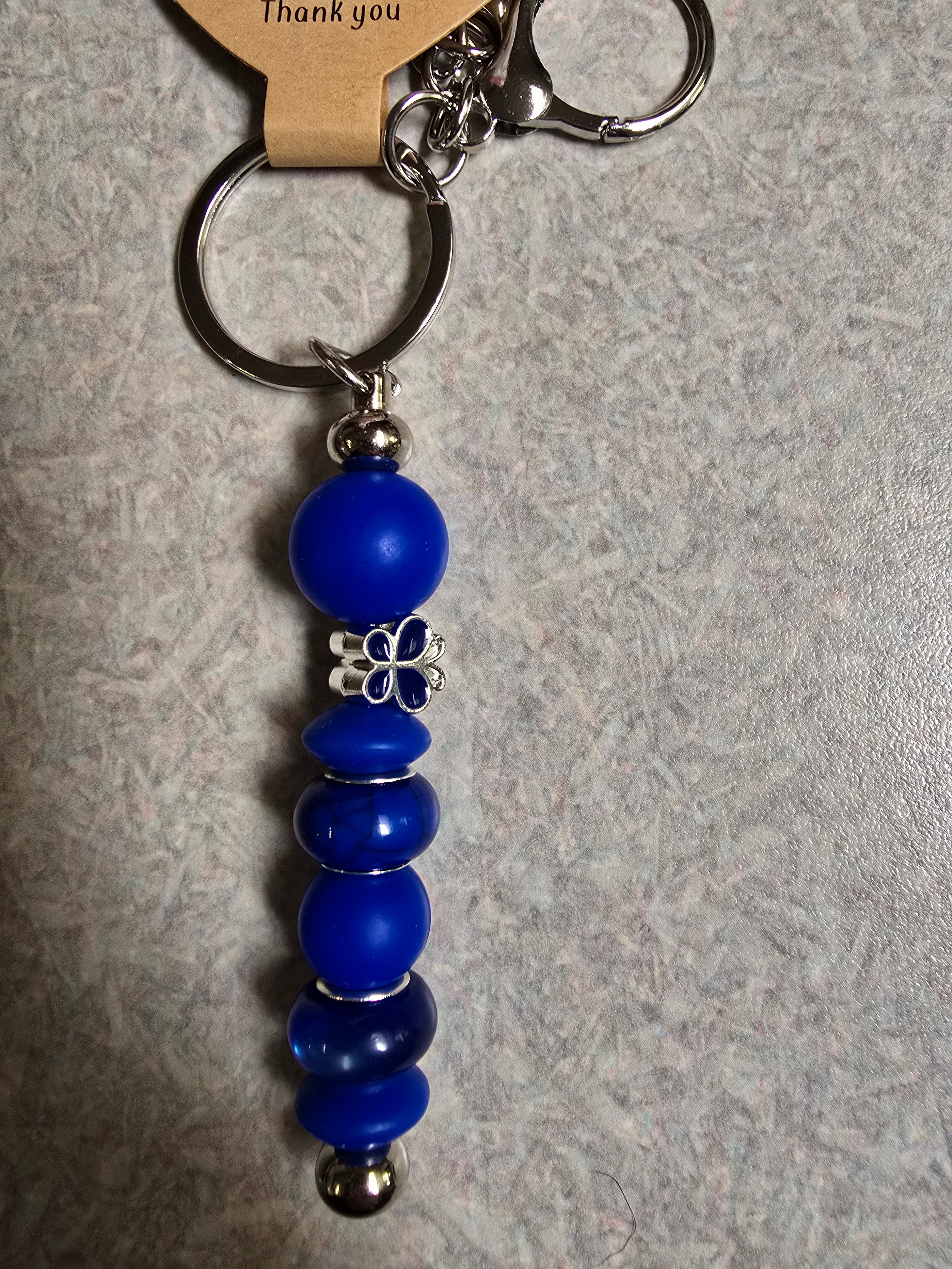 Royal blue butterfly charm keychain