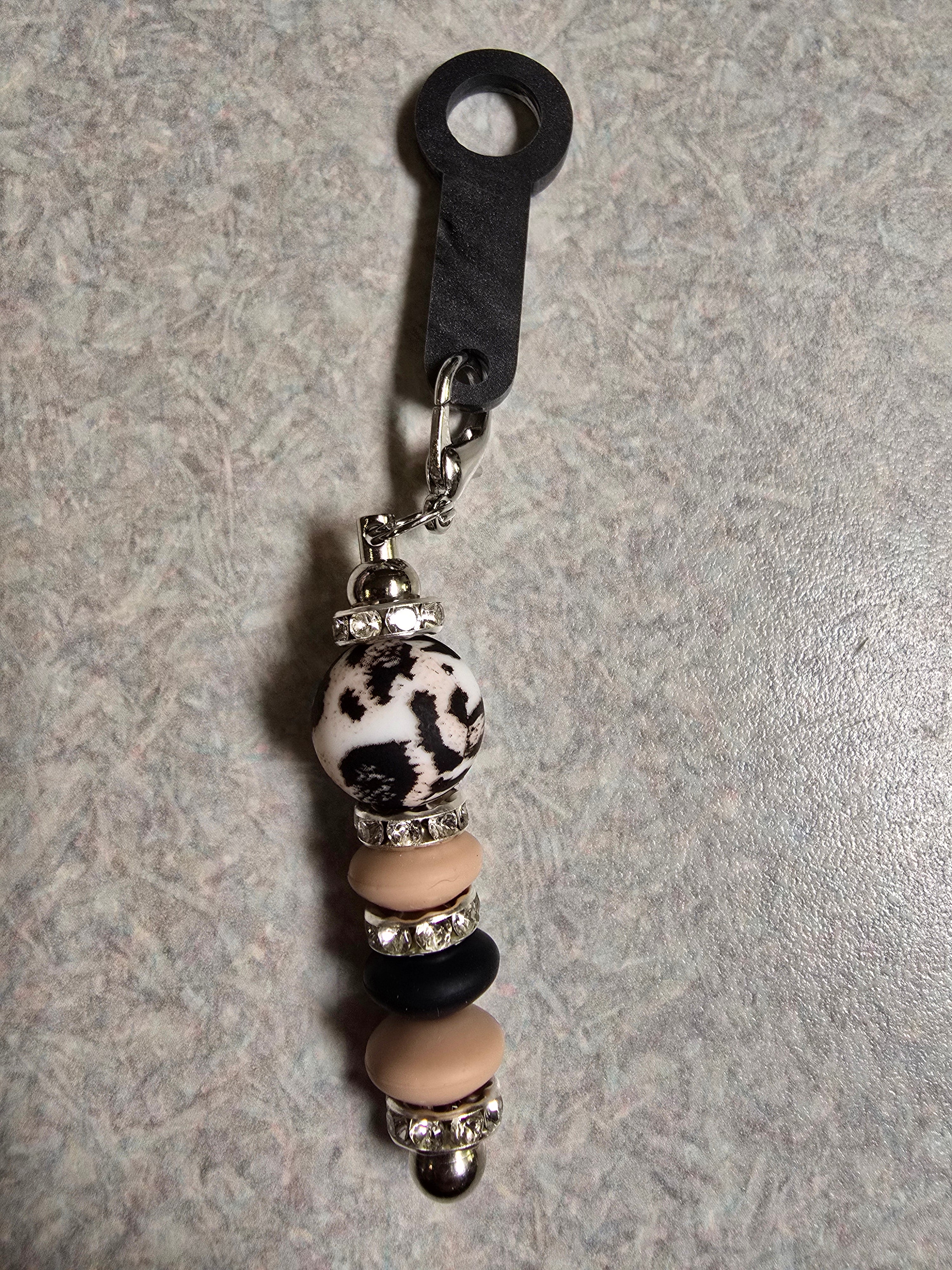 Animal print straw charm