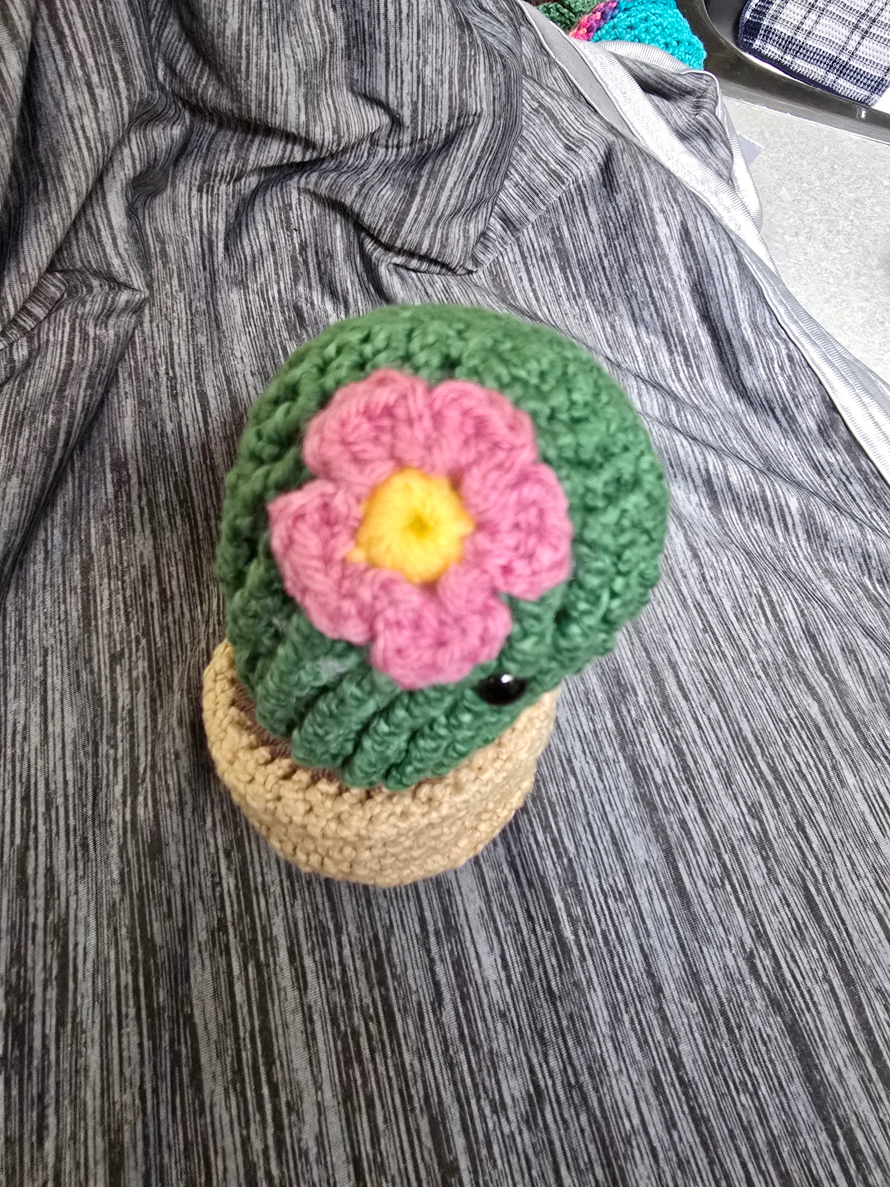 Potted crocheted cactus