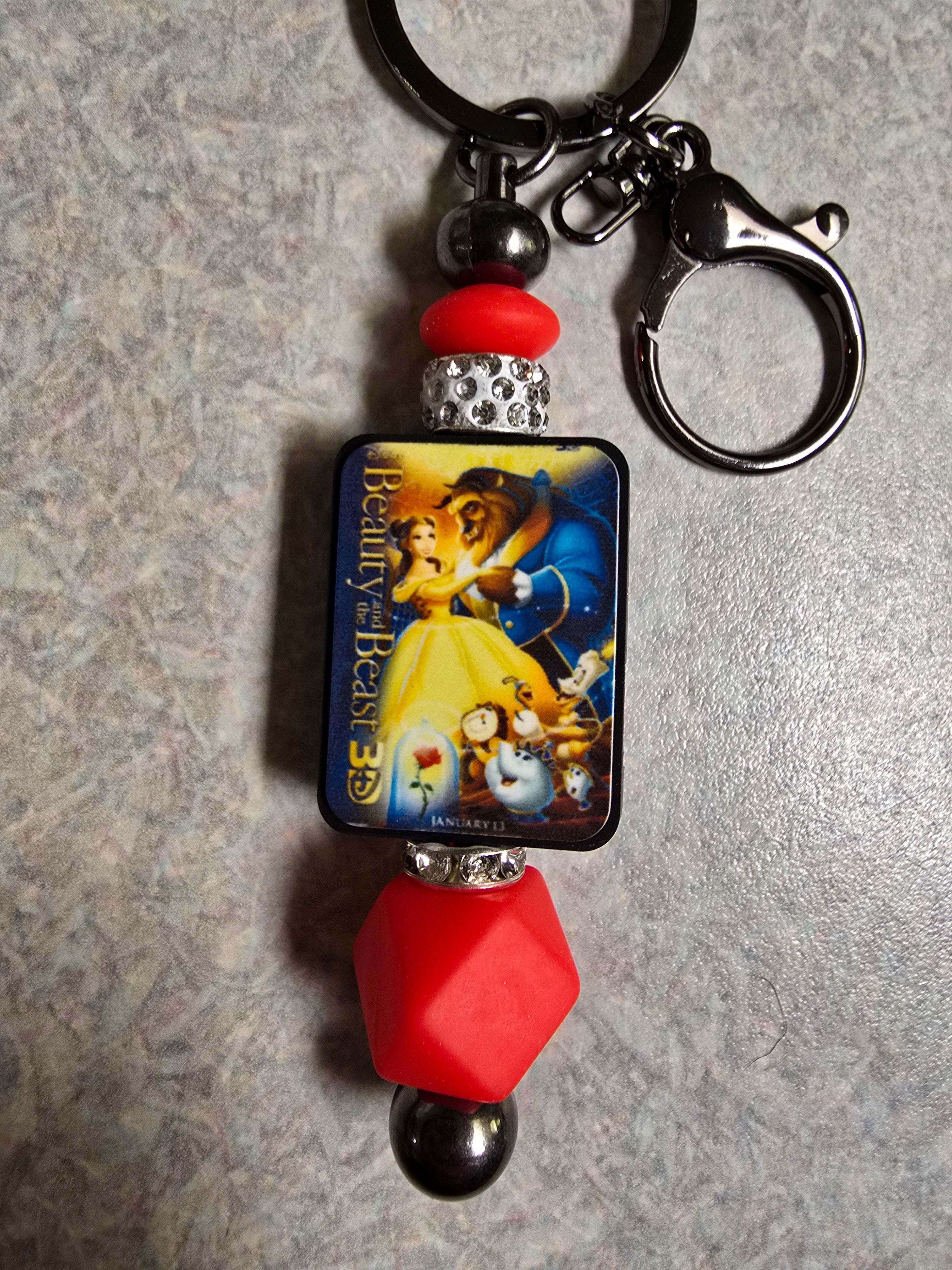 Beauty and the beast keychain