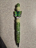 Butterfly green sparkle pen