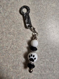 Black Pawprint straw charm