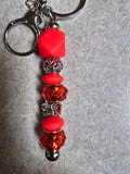 Red beaded keychain