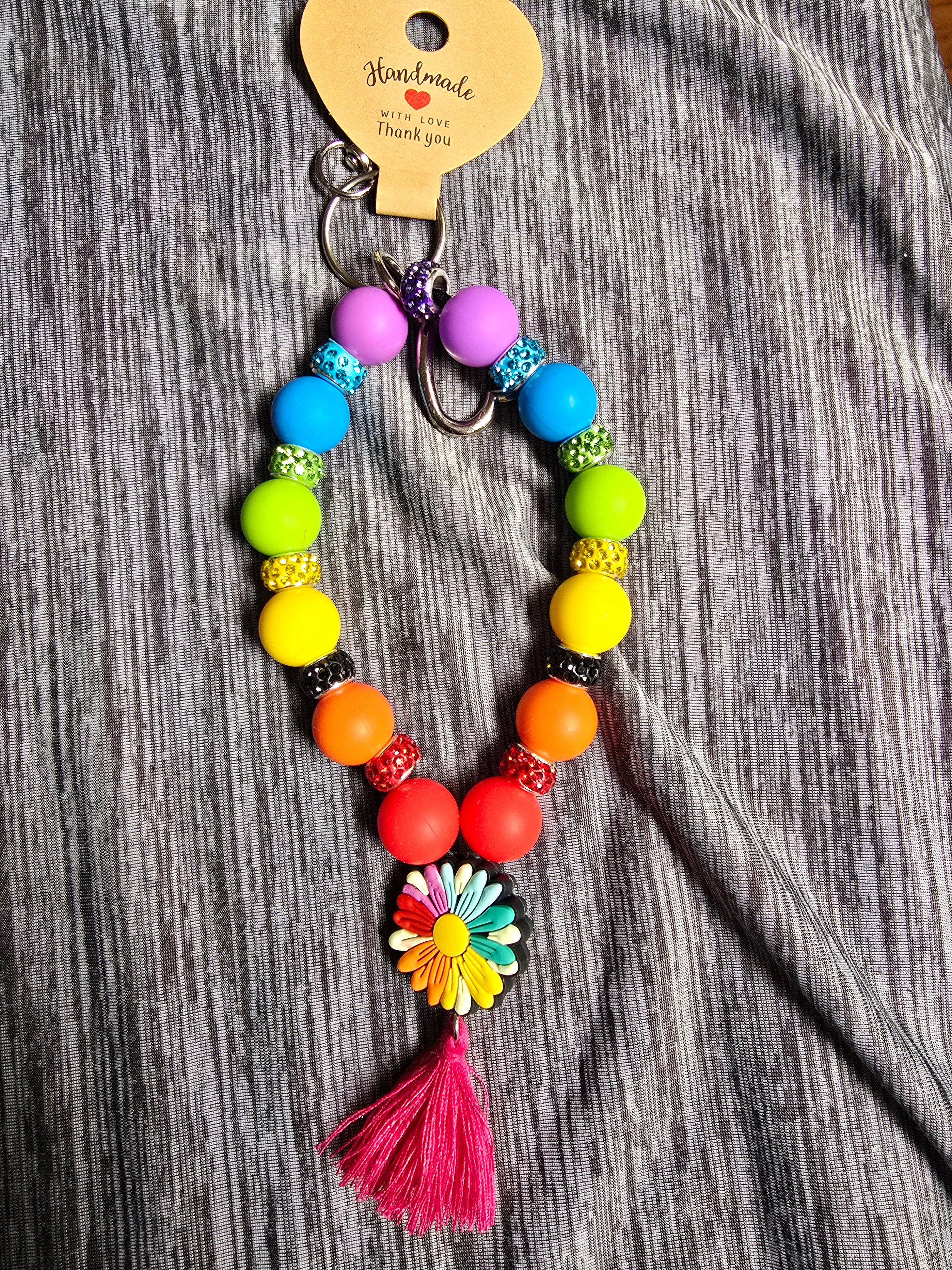 Rainbow flower wristlet 🌈