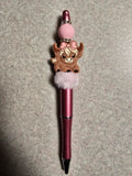 Girl highland cow pen