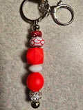 Red and white keychain