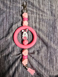 Pink bunny keychain