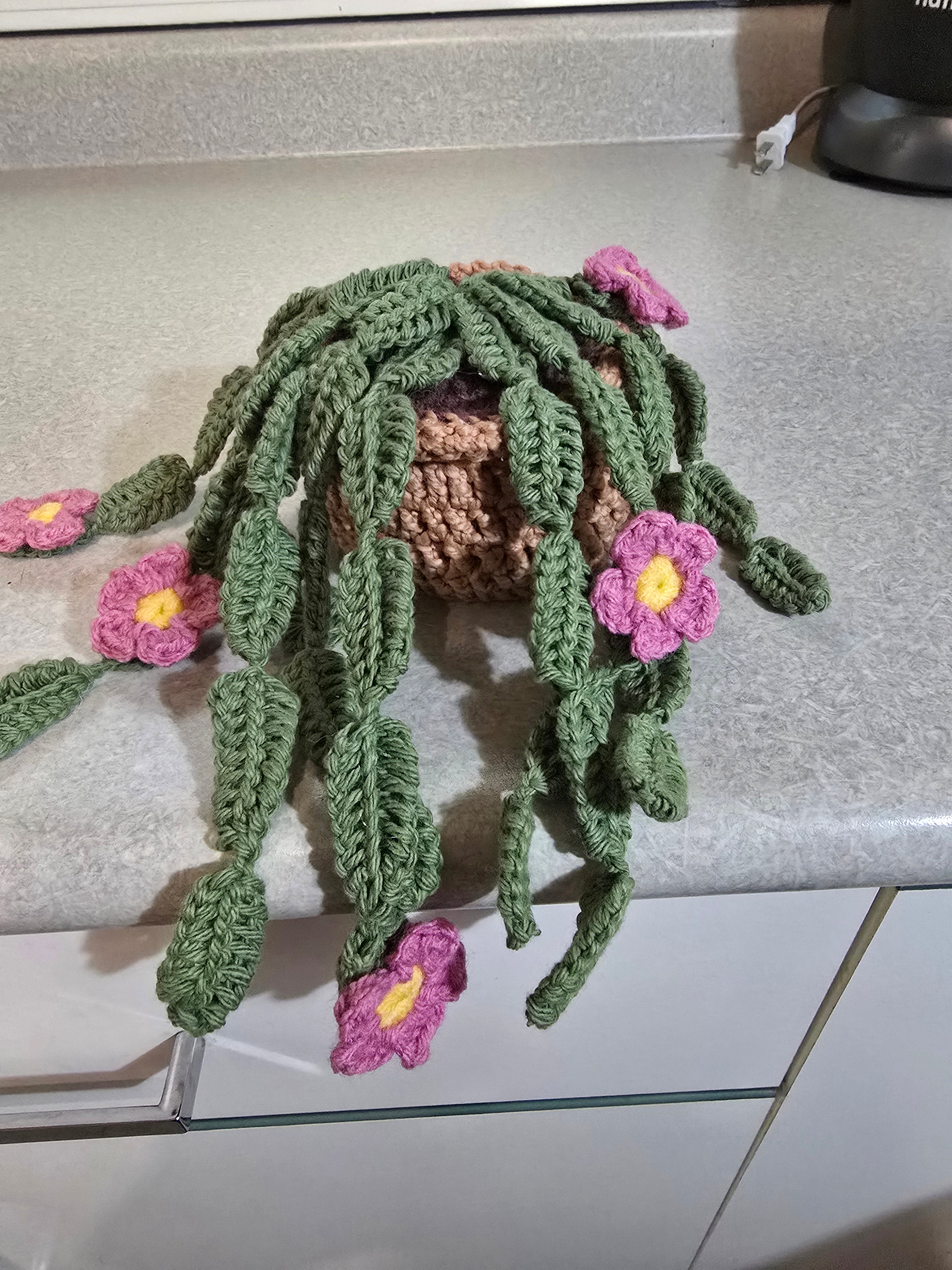Crocheted cactus flower