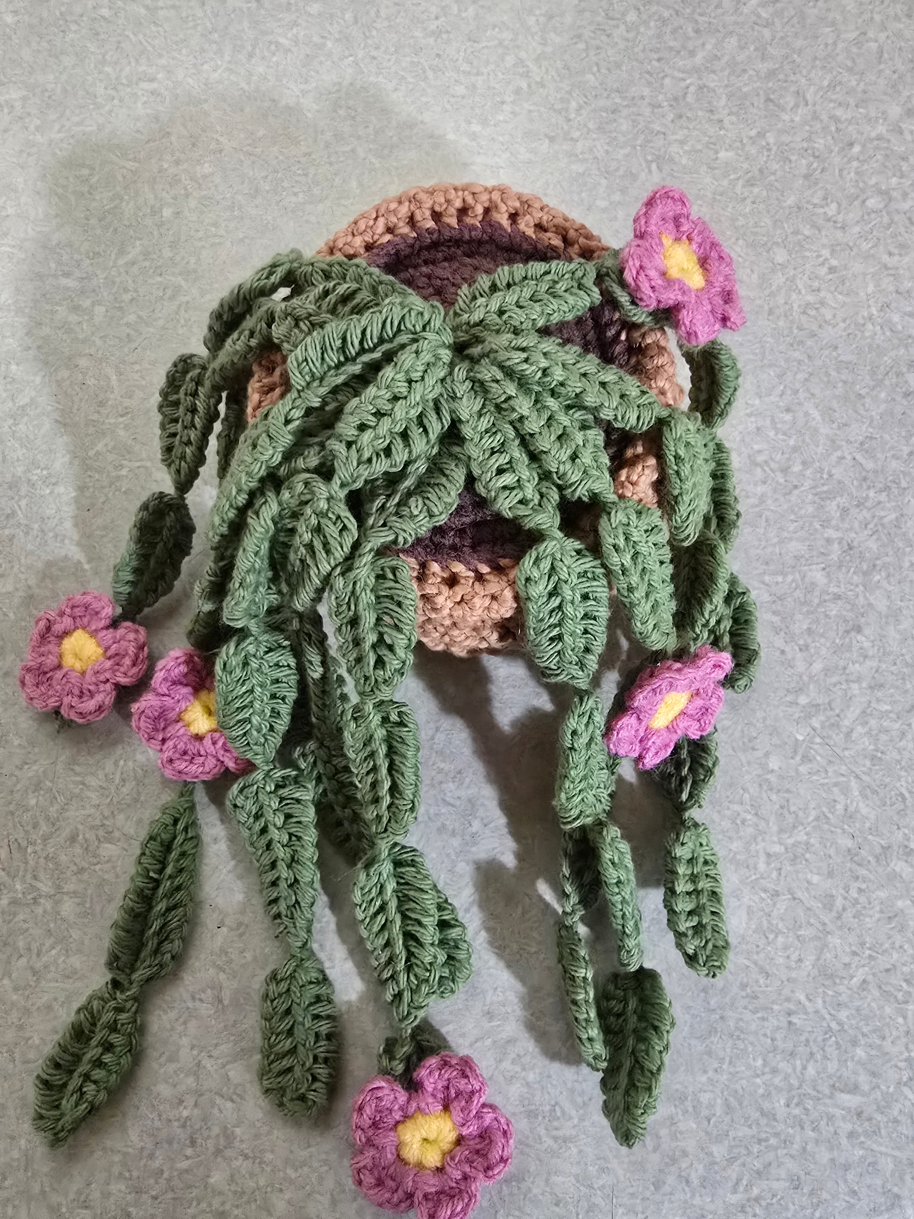 Crocheted cactus flower