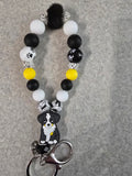 Black and white dog charm keychain
