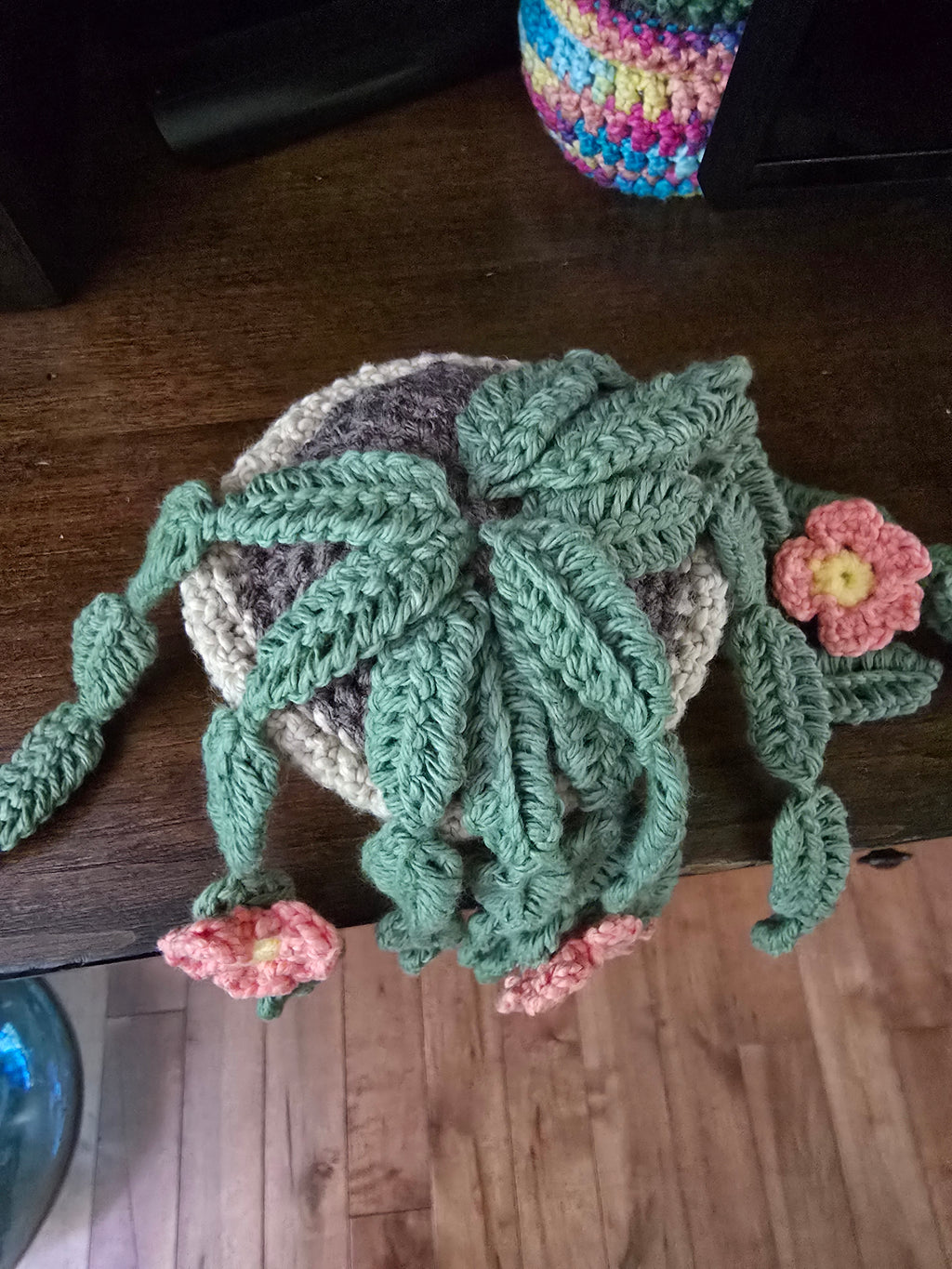 Crocheted potted cactus flower